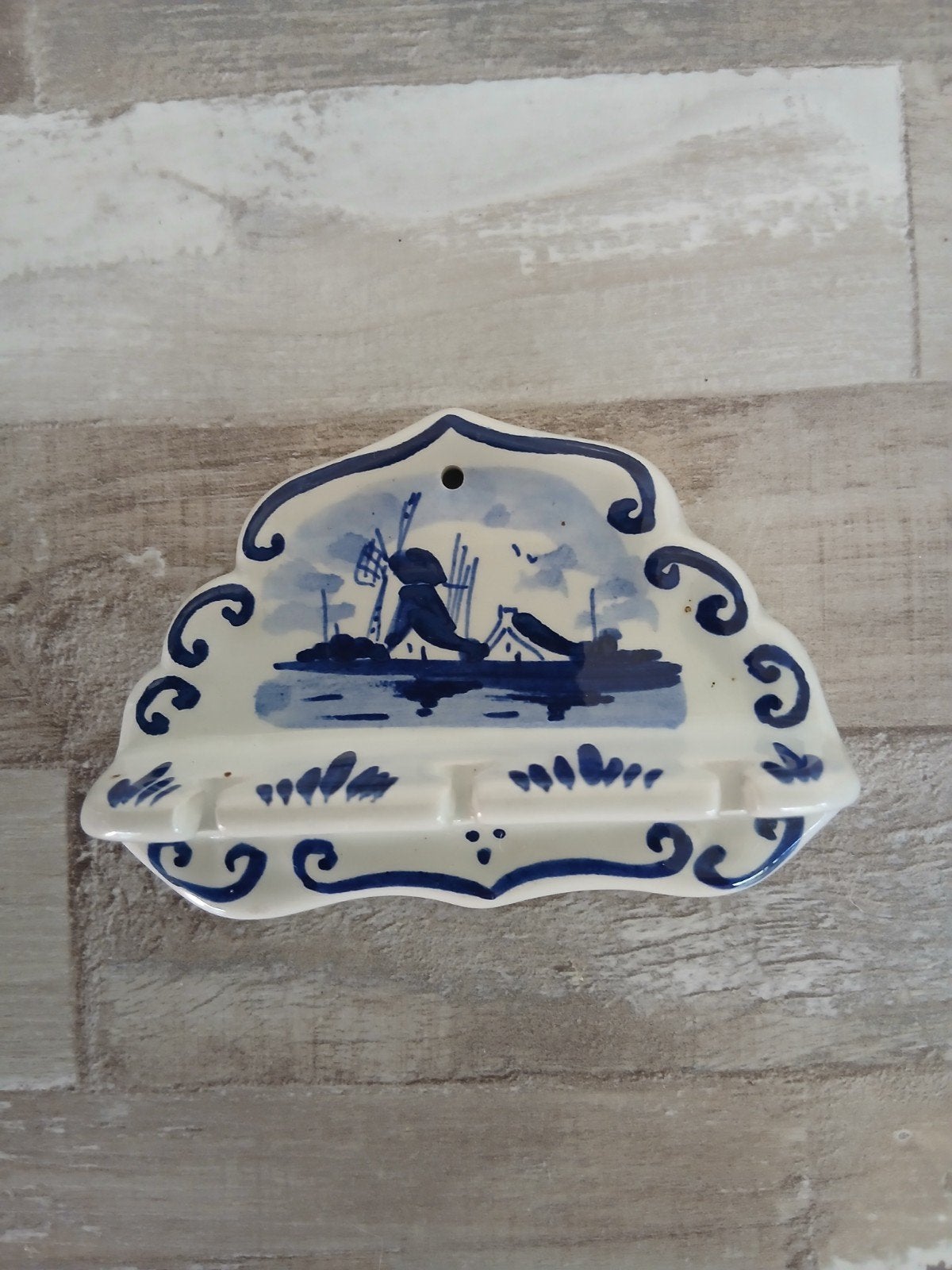 Delfts Blauw Lepelrekje met Molenlandschap, Ophalen of Verzenden