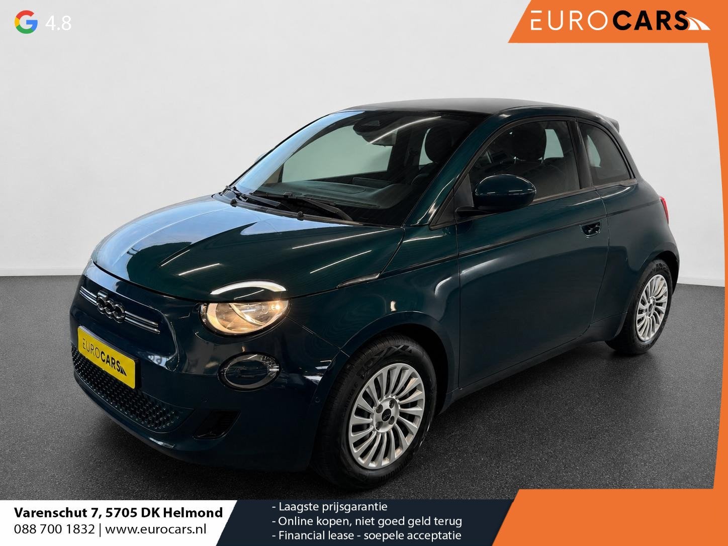 Fiat 500e 42 kWh Navigatie by Apple Carplay Android Auto cam, 1265 kg, 25 min, Geïmporteerd, 255 min