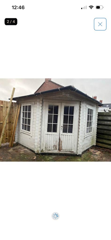 Blokhut gratis, Tuin en Terras, Ophalen, Gebruikt, 250 tot 500 cm, Blokhut