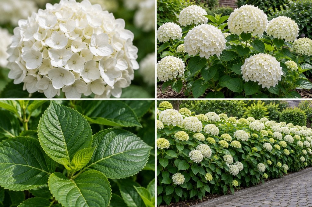 Partij 45 witte Hortensia White Ball 40-50 cm €225
