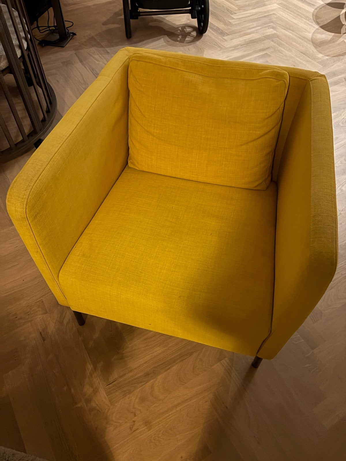 Gratis gele fauteuil - IKEA EKERÖ, Huis en Inrichting, Ophalen, Gebruikt, Minder dan 75 cm, Stof