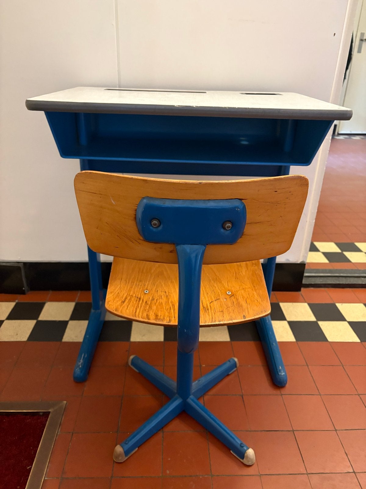 Retro kinder bureautje met stoel, Ophalen, Gebruikt, Tafel(s) en Stoel(en)