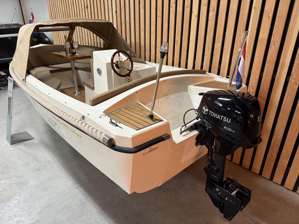 NwStaat! 4-FAMILY 495XL Deluxe '15PK Tohatsu' AUDIO! Opties!, Watersport en Boten, 5 m, Zo goed als nieuw, Polyester, Benzine