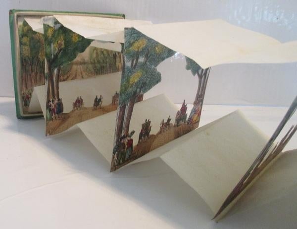 antiek papieren peep theater jaren 1820 Longchamp, Antiek en Kunst, Curiosa en Brocante, Verzenden