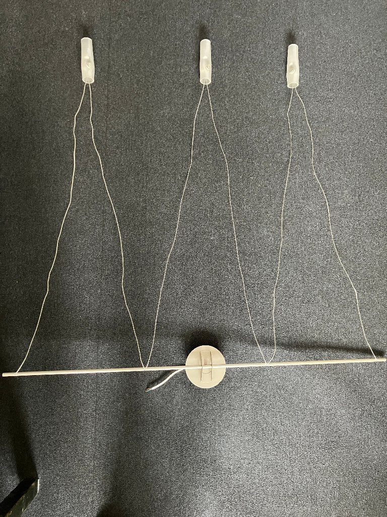 design halogeen eettafel lamp, Ophalen, Zo goed als nieuw, Glas, Modern