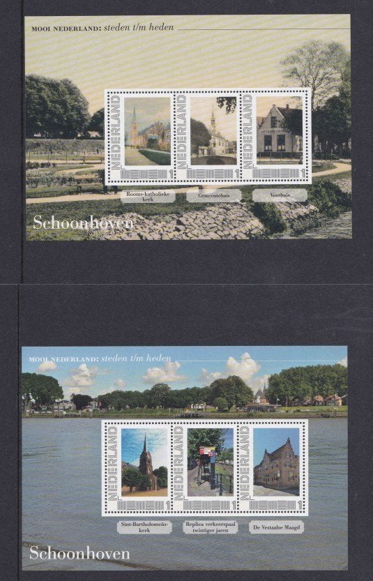 Mooi Nederland Steden t/m heden 2 vellen Schoonhoven, Postzegels en Munten, Ophalen of Verzenden, Postfris