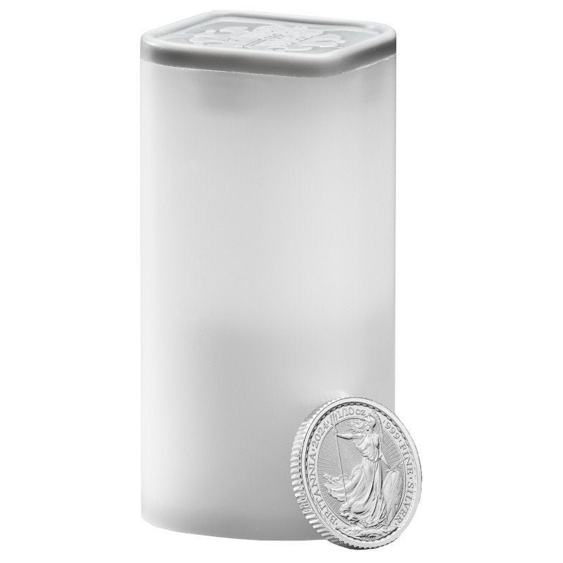 Britannia 1/10 ounce zilver .999 tube 16 munten, Ophalen of Verzenden, Zilver