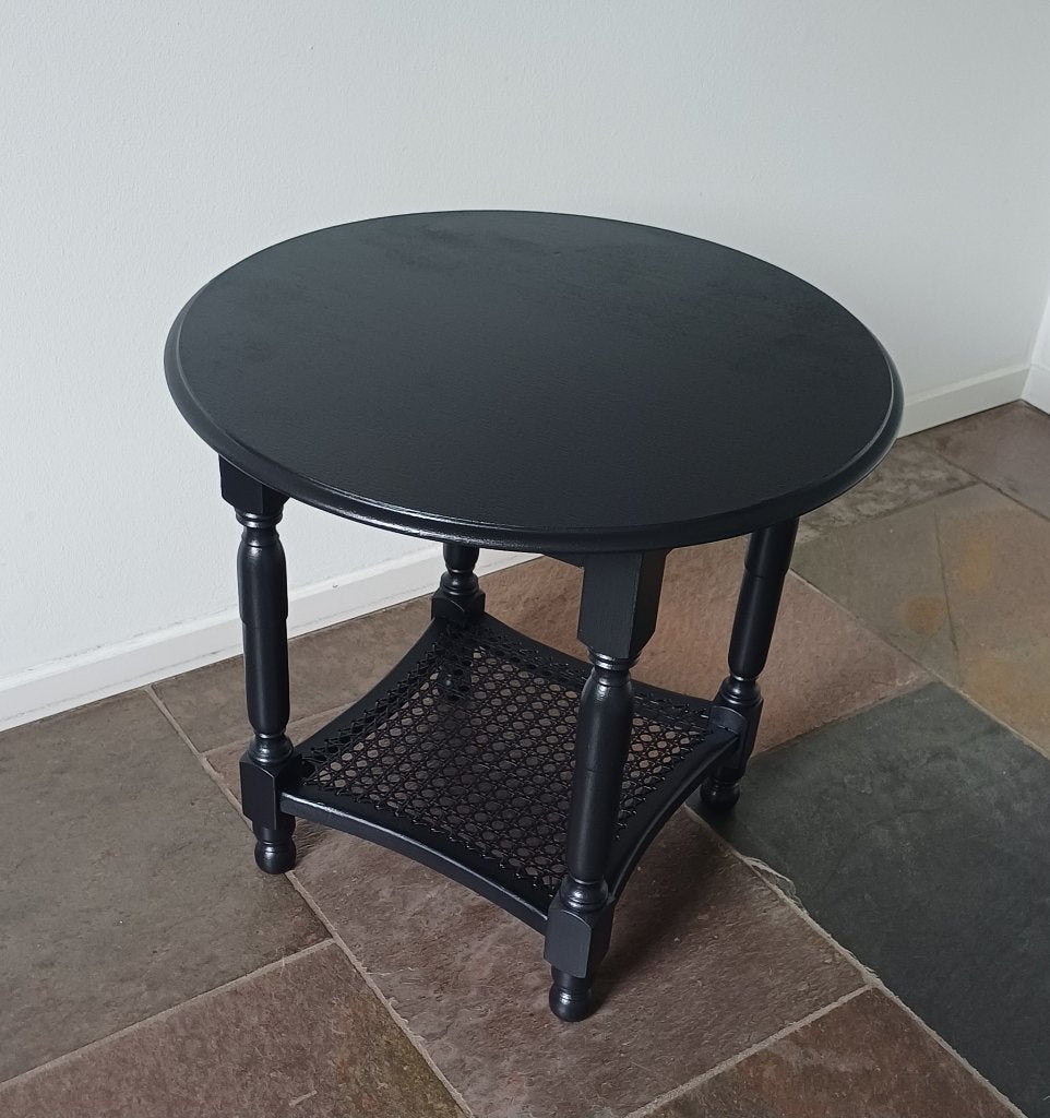 Vintage salontafel met webbing, Ophalen, Rechthoekig, 100 tot 150 cm, 50 tot 100 cm
