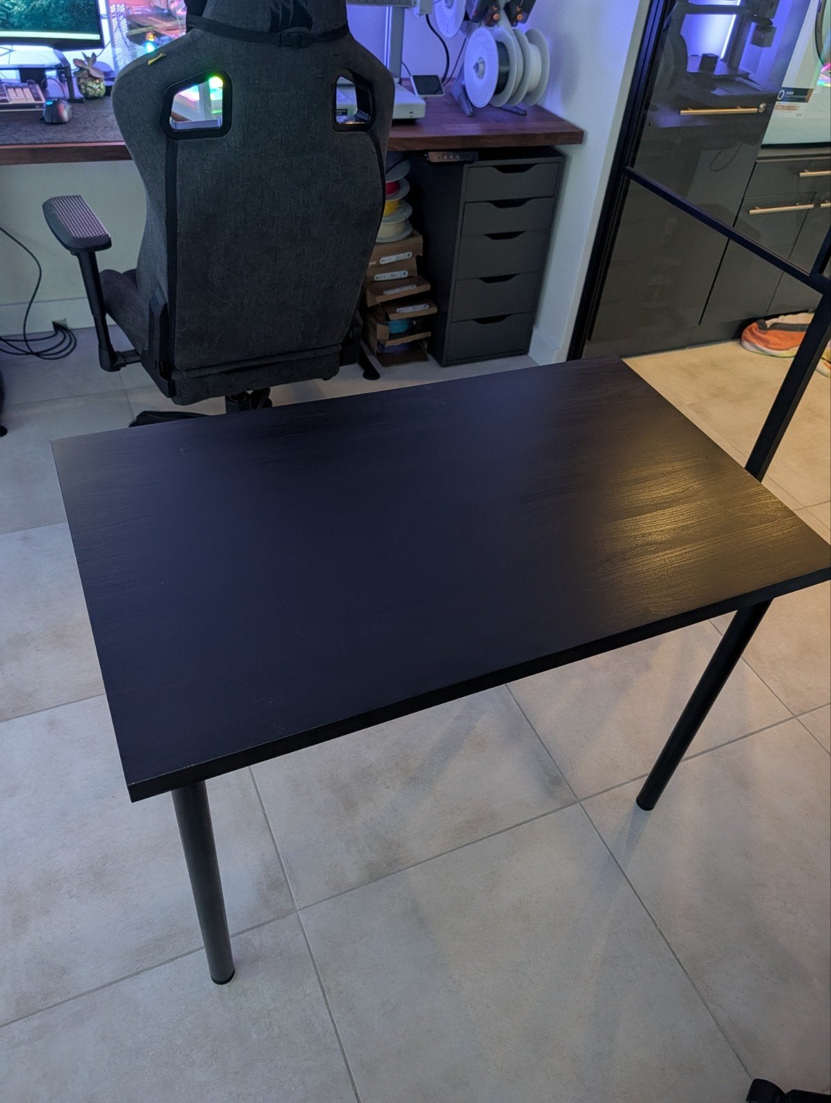 Ikea Zwart bureau, Ophalen, Spaanplaat of MDF, Zo goed als nieuw, Overige merken