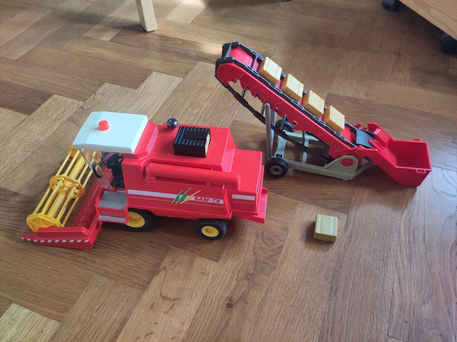 Playmobil maaidorser met hooibalen en transportband, Gebruikt, Complete set, Voertuig, Ophalen of Verzenden