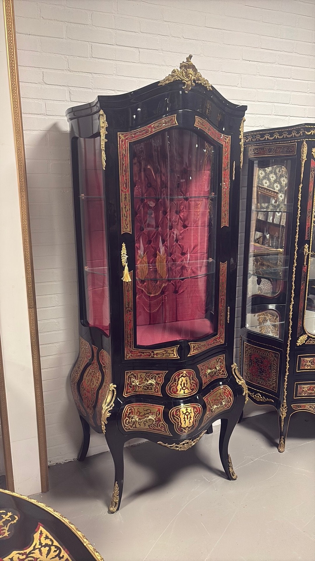 Boulle zwart vitrine, Ophalen of Verzenden
