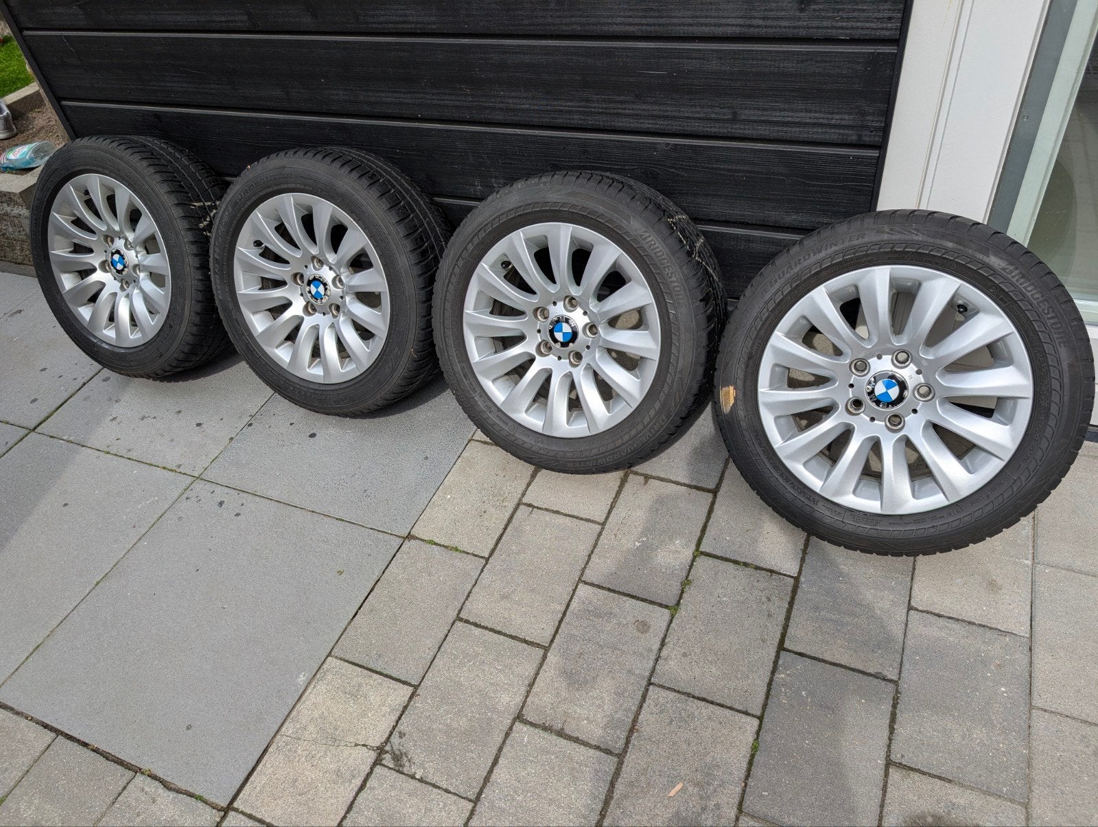 Winterbanden op velg  - Bridgestone 205/55R16, Gebruikt, 16 inch, Banden en Velgen, Personenwagen