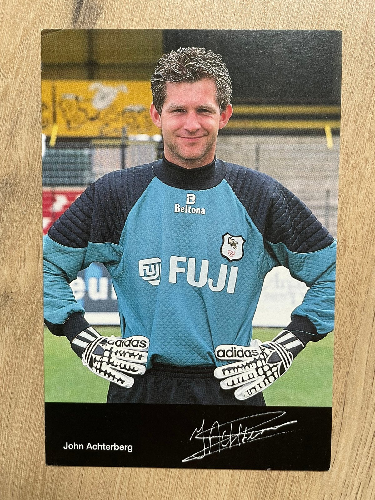 Fotokaart John Achterberg (NAC)., Ophalen of Verzenden, Nieuw, NAC Breda, Spelerskaart