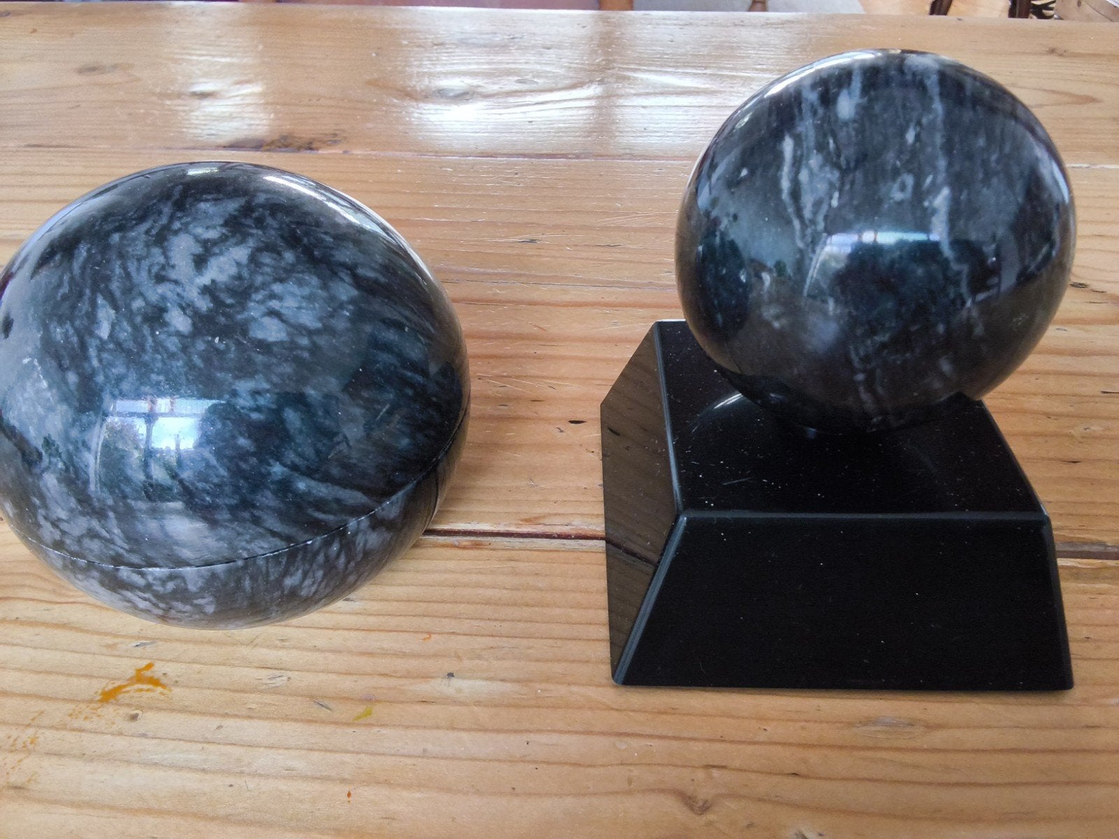 Decoratieve marmeren bollen, set van 2, Verzamelen, Ophalen of Verzenden, Zo goed als nieuw, Overige typen