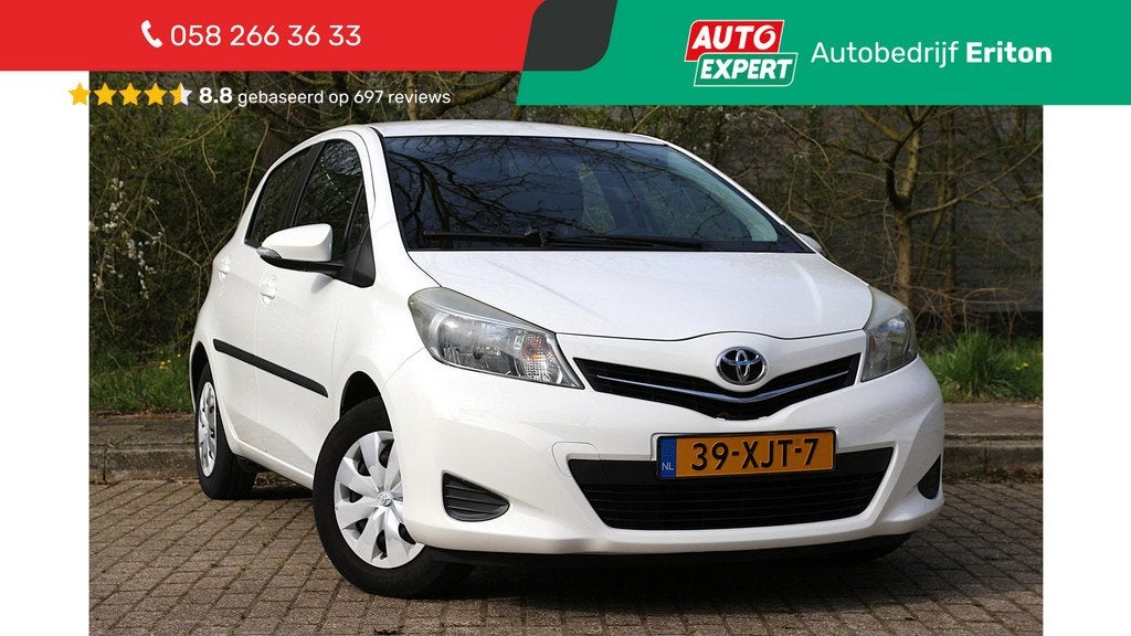Toyota Yaris 1.0 VVT-i 70pk Aspiration | NL-auto | Facelift, Euro 5, Met garantie (alle), Wit, Origineel Nederlands