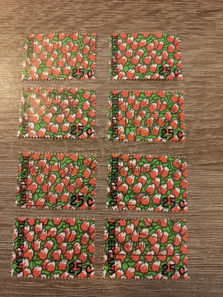 Nederlandse postzegels 25c - Tulpen (8 stuks), Postzegels en Munten, Postzegels | Nederland, Ophalen of Verzenden, Na 1940, Gestempeld