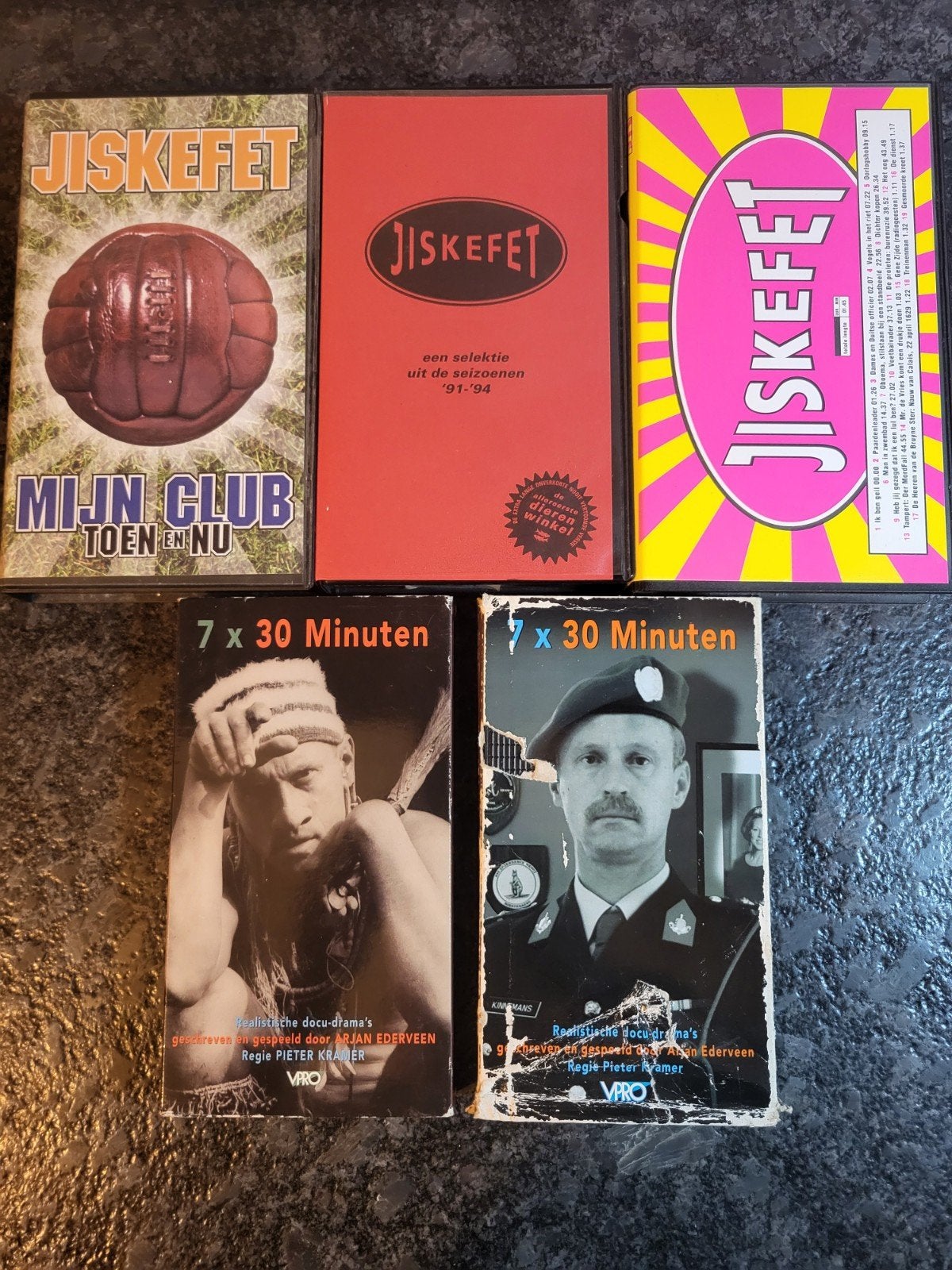 Jiskefet + Arjan Ederveen –5x VHS VPRO Cultcollectie Retro, Stand-up of Theatershow, Gebruikt, Alle leeftijden, Ophalen of Verzenden