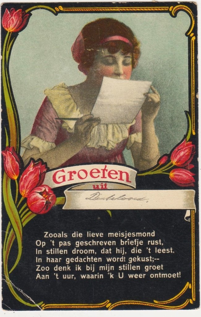 Dinteloord " groeten uit Dinteloord - color carte, Verzamelen, Verzenden, Voor 1920, Gelopen, Noord-Brabant