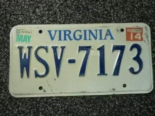 Kentekenplaat licenseplate Virginia 3 USA, Verzenden, Gebruikt, Auto's