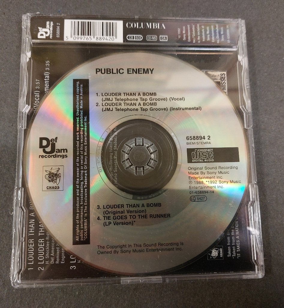 Public Enemy GESEALED CD-single Louder than a bomb 1992, Verzenden, Nieuw in verpakking, Hiphop en Rap