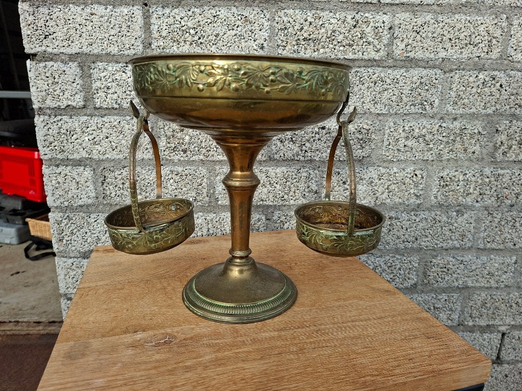 antiek messing  etagere compote /vruchtenschaal, Antiek en Kunst, Ophalen of Verzenden