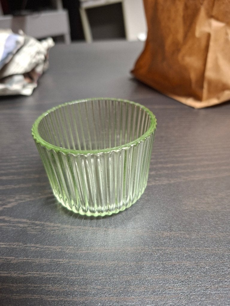 Waxinelichthouder, Ophalen, Waxinelichthouder, Groen, Glas