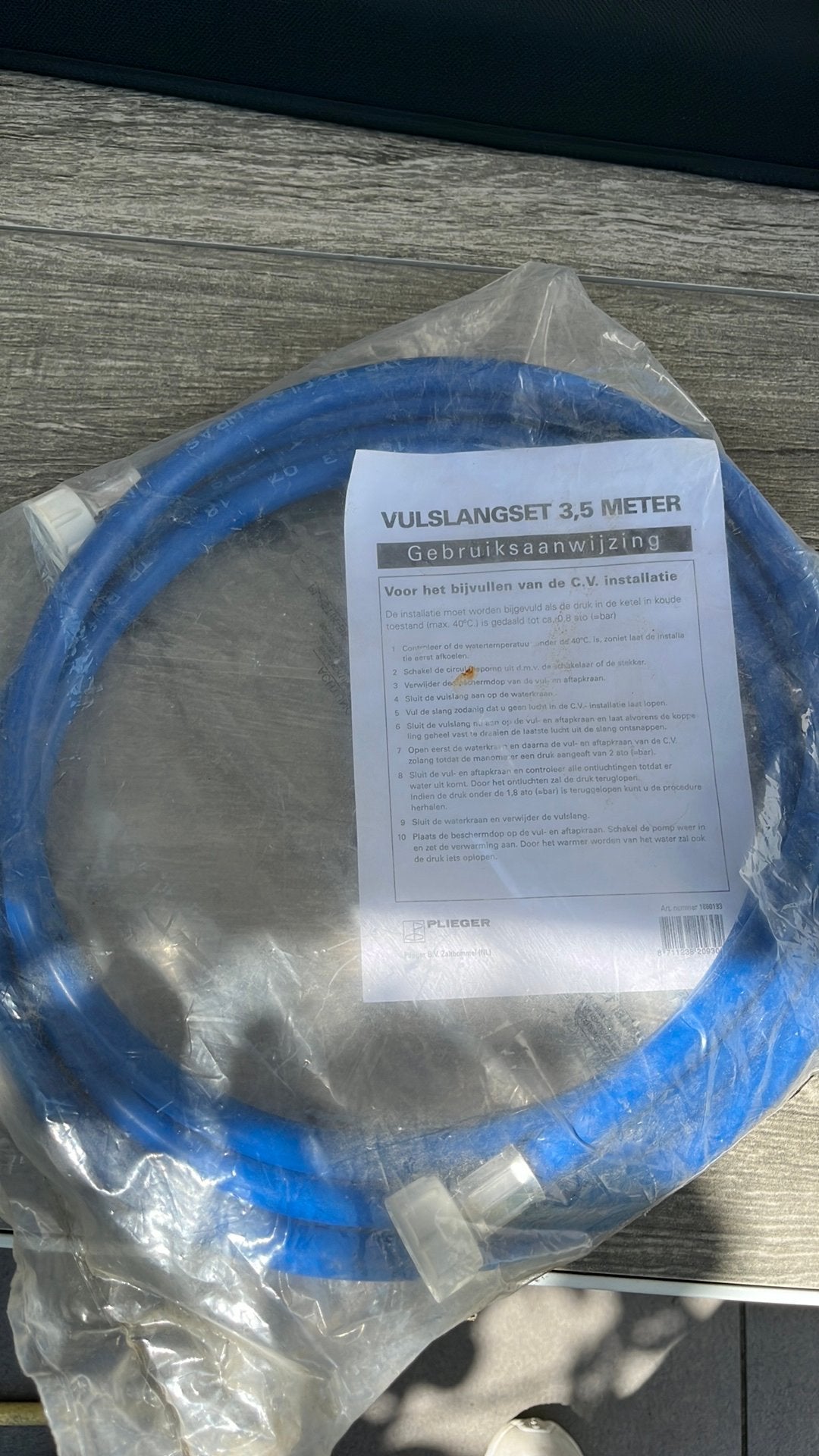 Cv vulslang 3,5 metser nieuw in verpakking, Ophalen, Zo goed als nieuw, Hout, Houtkachel