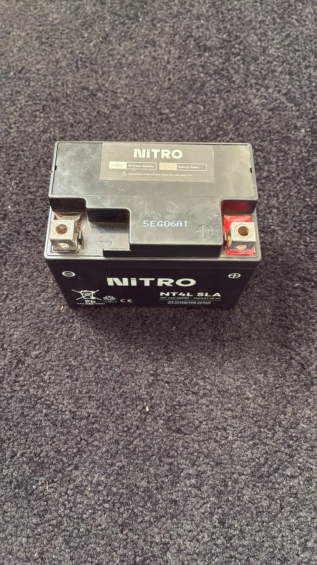 Accu nitro 12v 4ah, Fietsen en Brommers, Ophalen of Verzenden, Zo goed als nieuw, Overige typen