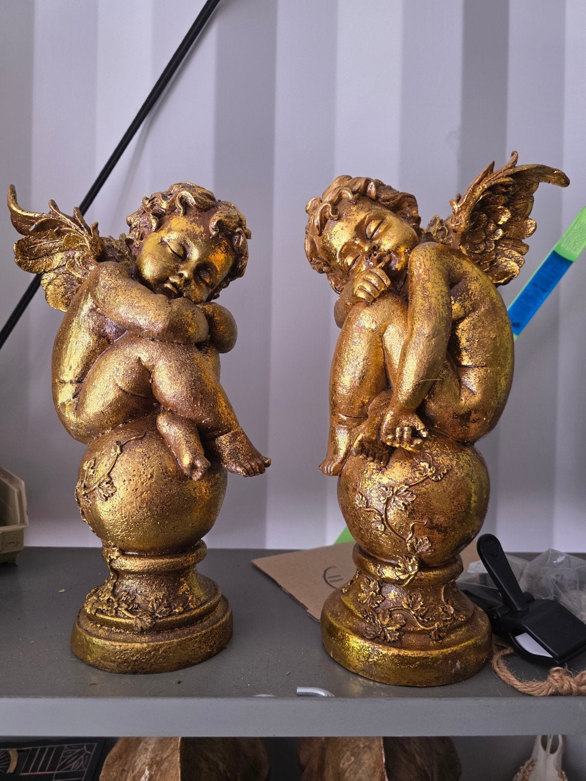 2 Engel beelden barok brokante engelen antiek, Ophalen