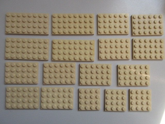 nr. 6889, Grote brede beige platen., Ophalen of Verzenden, Zo goed als nieuw, Complete set, Lego