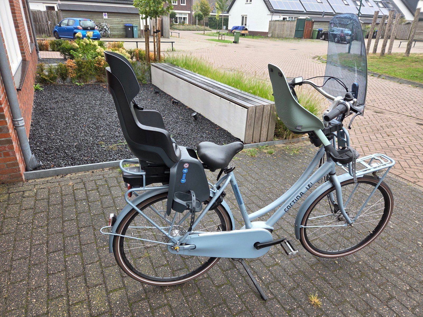Lichtblauwe Cortina E-U4 elektrische fiets - Bosch middenmot, Ophalen of Verzenden, Zo goed als nieuw, Cortina