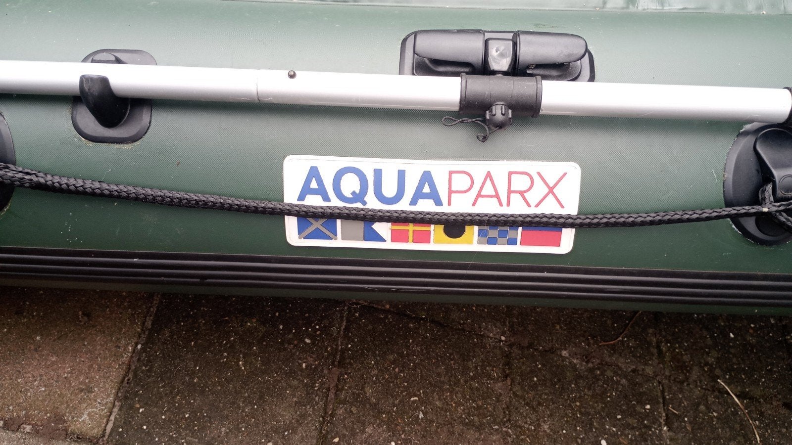Aquaparx AP-RIB280 Opblaasboot met peddels kleur groen., Ophalen of Verzenden