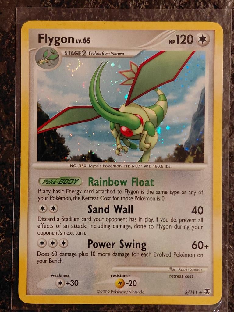 Pokémon Kaart: Flygon LV.65 Holo Rare (5/111), Ophalen of Verzenden, Zo goed als nieuw, Losse kaart, Foil