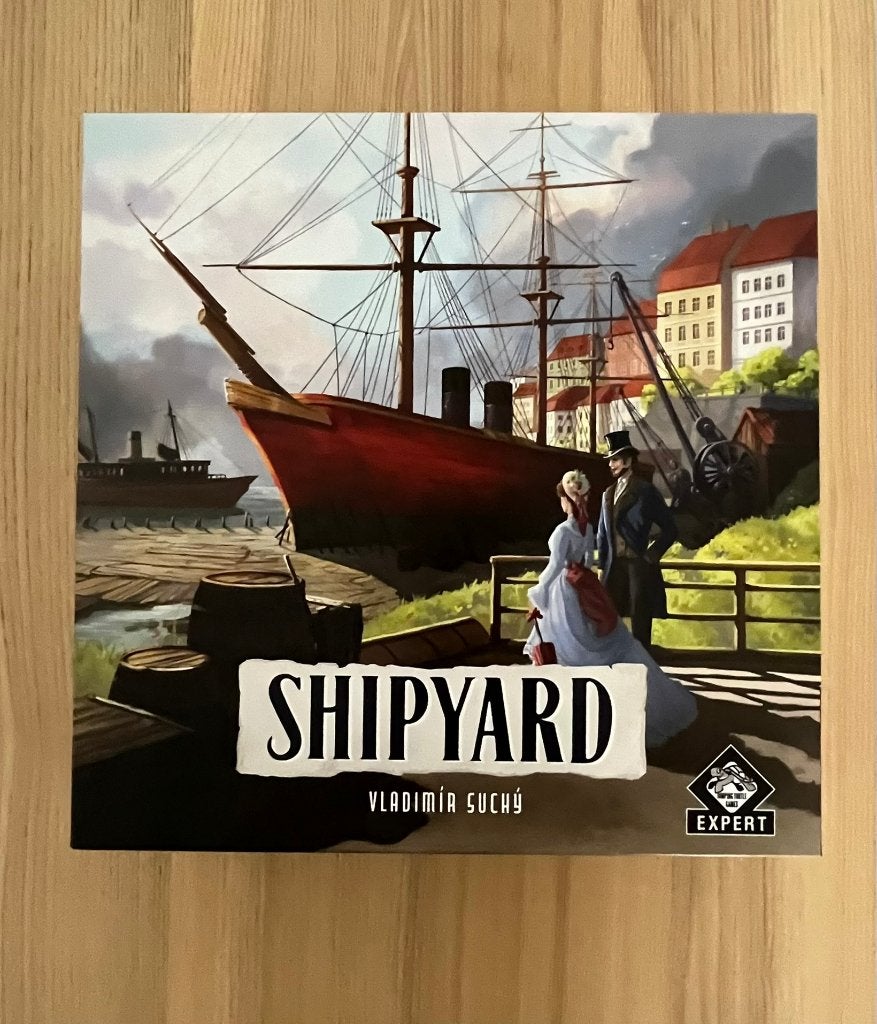 Shipyard – Deluxe houten componenten, Een of twee spelers, Ophalen of Verzenden, Zo goed als nieuw, Jumping Turtle Games