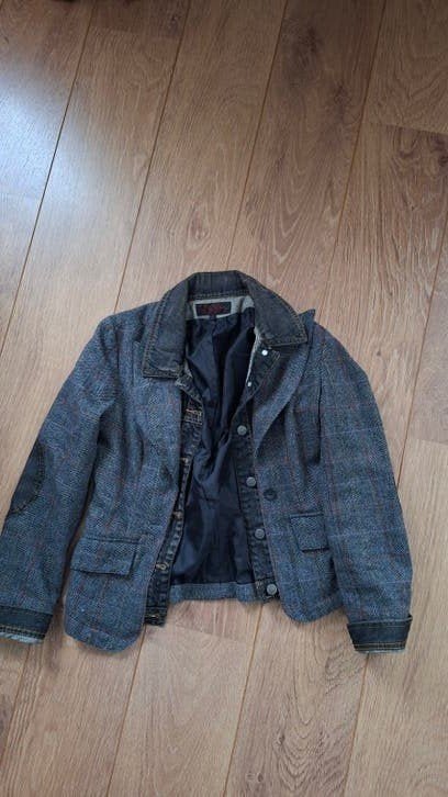 stoere jas van Geisha maat m, Geisha, Blauw, Jasje, Gedragen