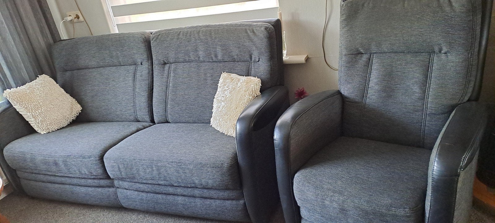 bank en 2 fauteuils, Huis en Inrichting, Ophalen, Zie foto, Gebruikt, 150 tot 200 cm