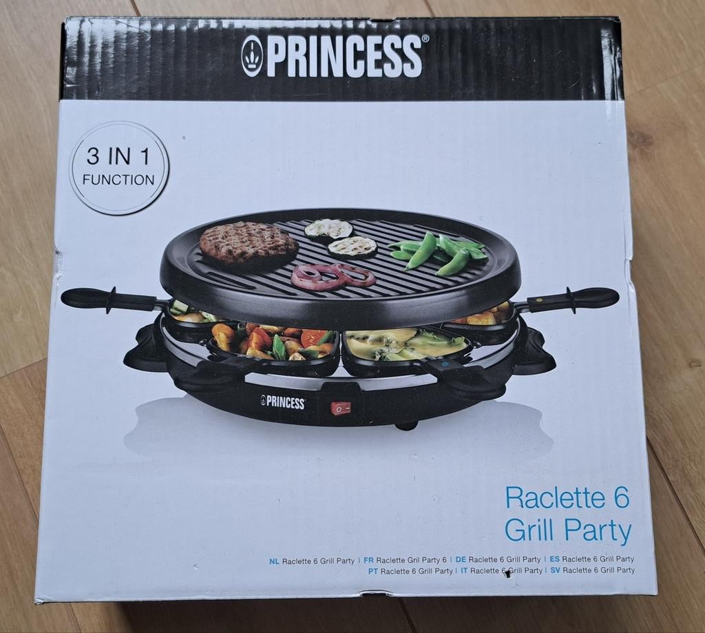Nieuwe Princess Raclette 6 Grill Party - 3-in-1 Functie, Witgoed en Apparatuur, Onderdelen en Toebehoren, Ophalen of Verzenden