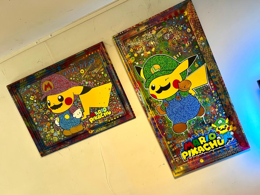 Unieke Mario & Luigi Pikachu Kunst Set - One of a Kind, Ophalen