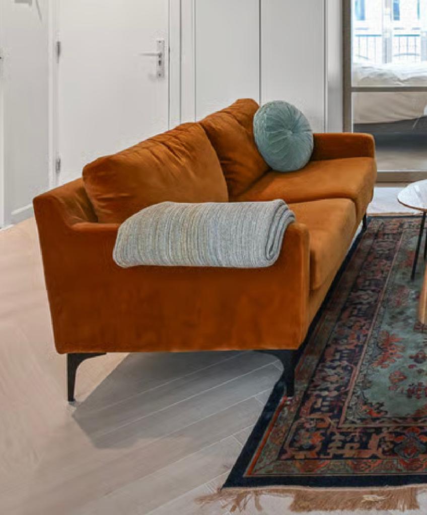 Sofacompany Astha Velour Matt Amber 2 zits, Ophalen, Tweepersoons, 75 tot 100 cm, Zo goed als nieuw