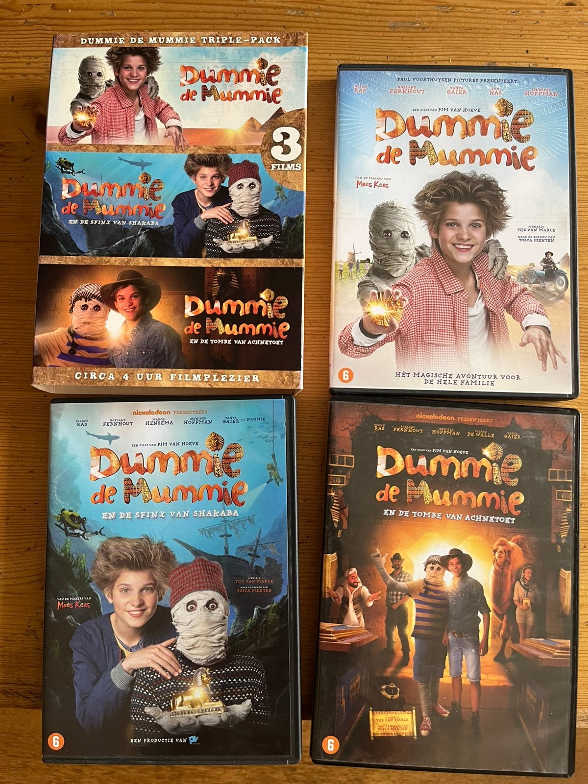 3 Dummie de Mummie films in box, Alle leeftijden, Ophalen of Verzenden, Gebruikt