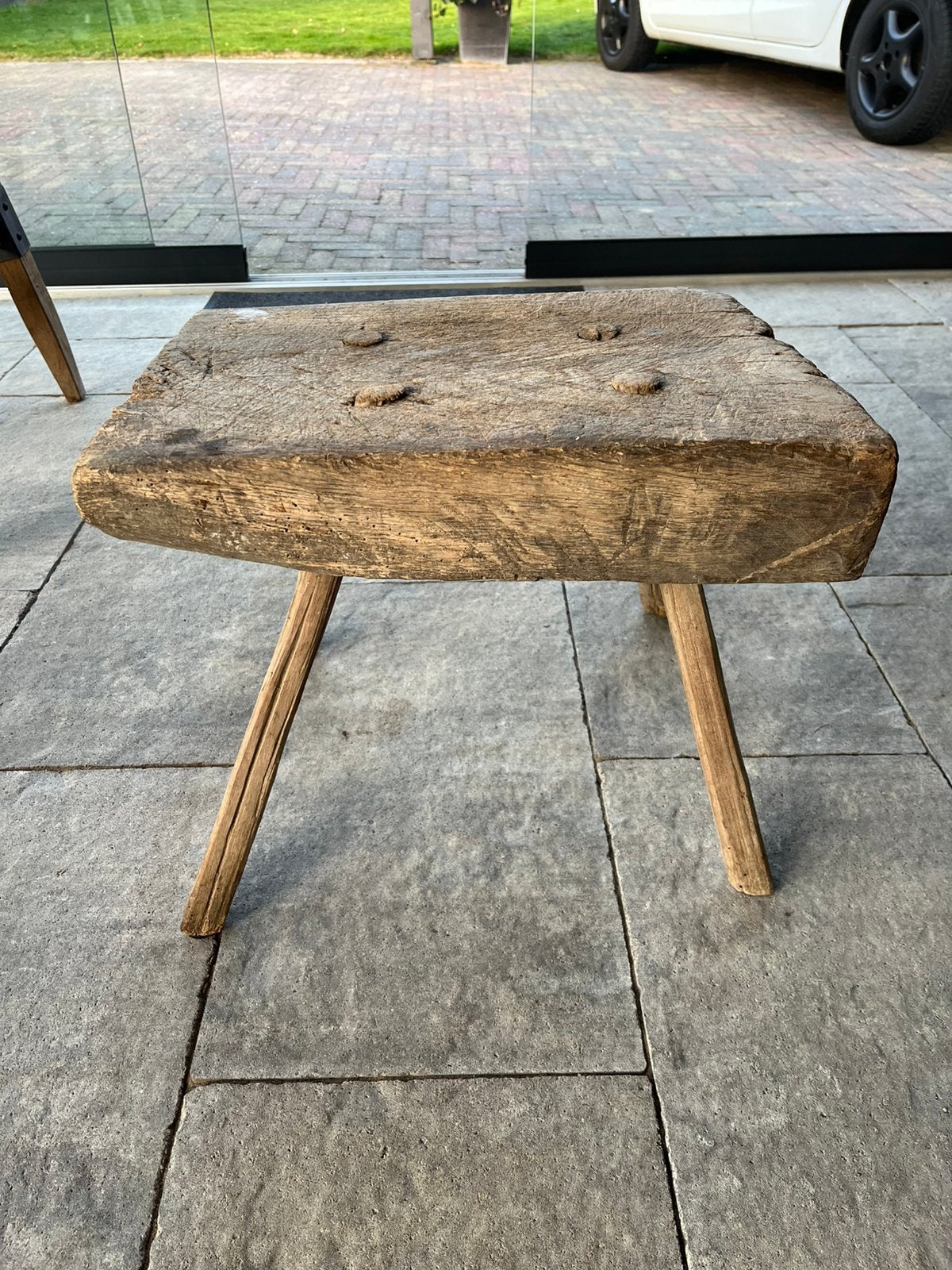 Vintage brocante houten bijzettafel, Antiek en Kunst, Curiosa en Brocante, Ophalen