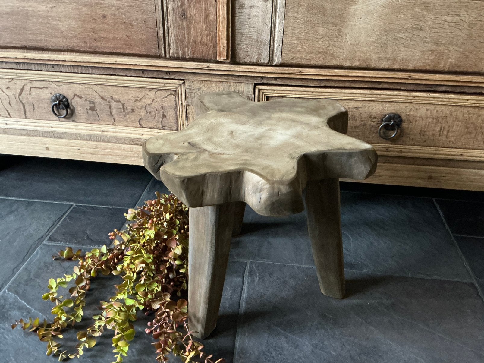 NIEUW teak houten boomschijf tafeltje bijzettafel (2), Ophalen, Nieuw