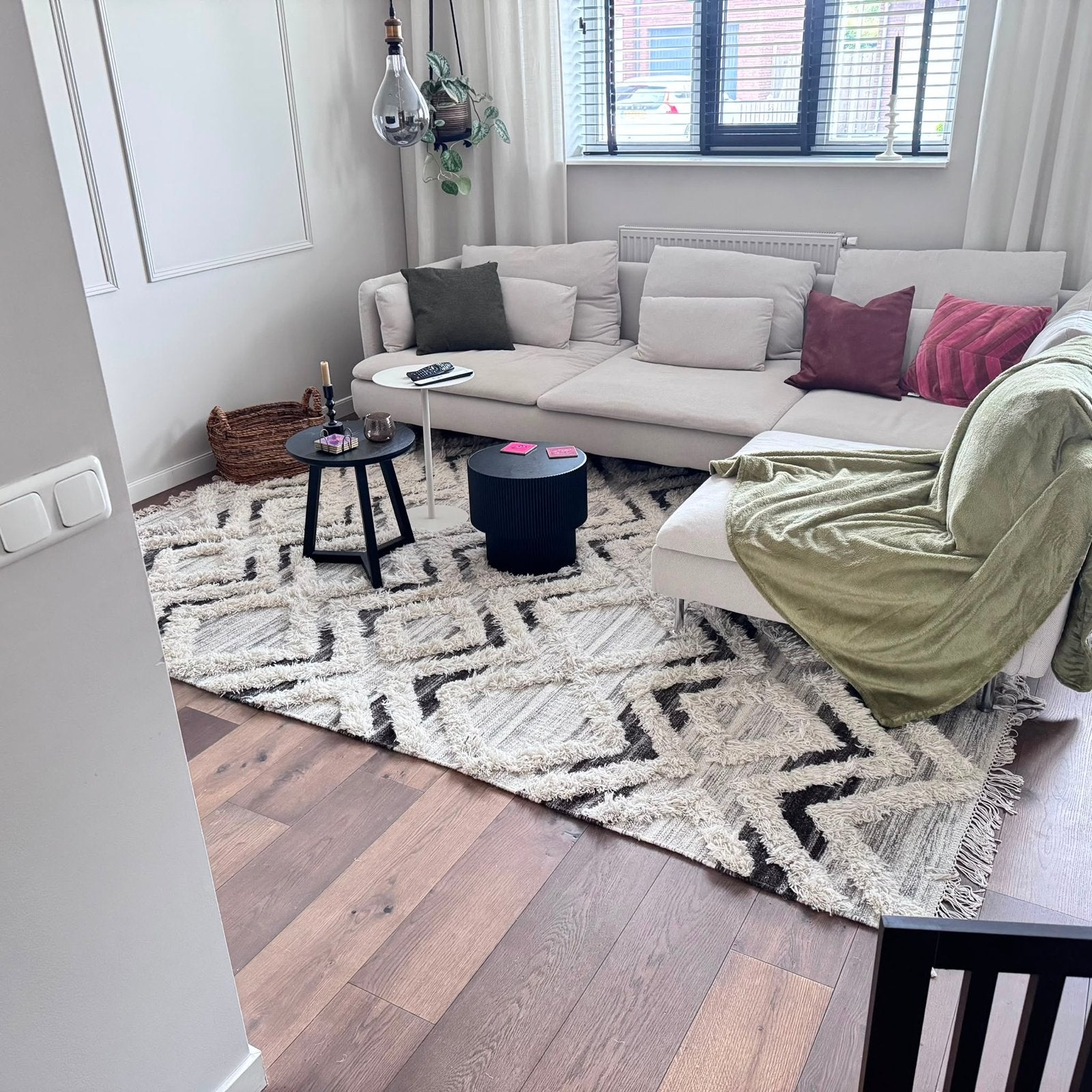 Berber vloerkleed, wol, gebroken wit, 200x300 cm, Ophalen, Zo goed als nieuw, 200 cm of meer, Crème