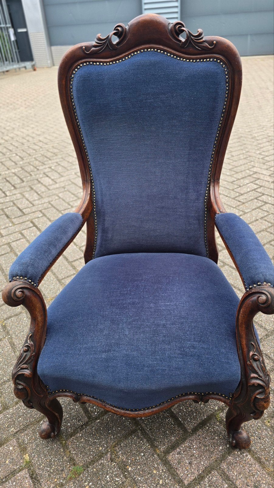 Damesstoel blauwe bekleding, Ophalen of Verzenden