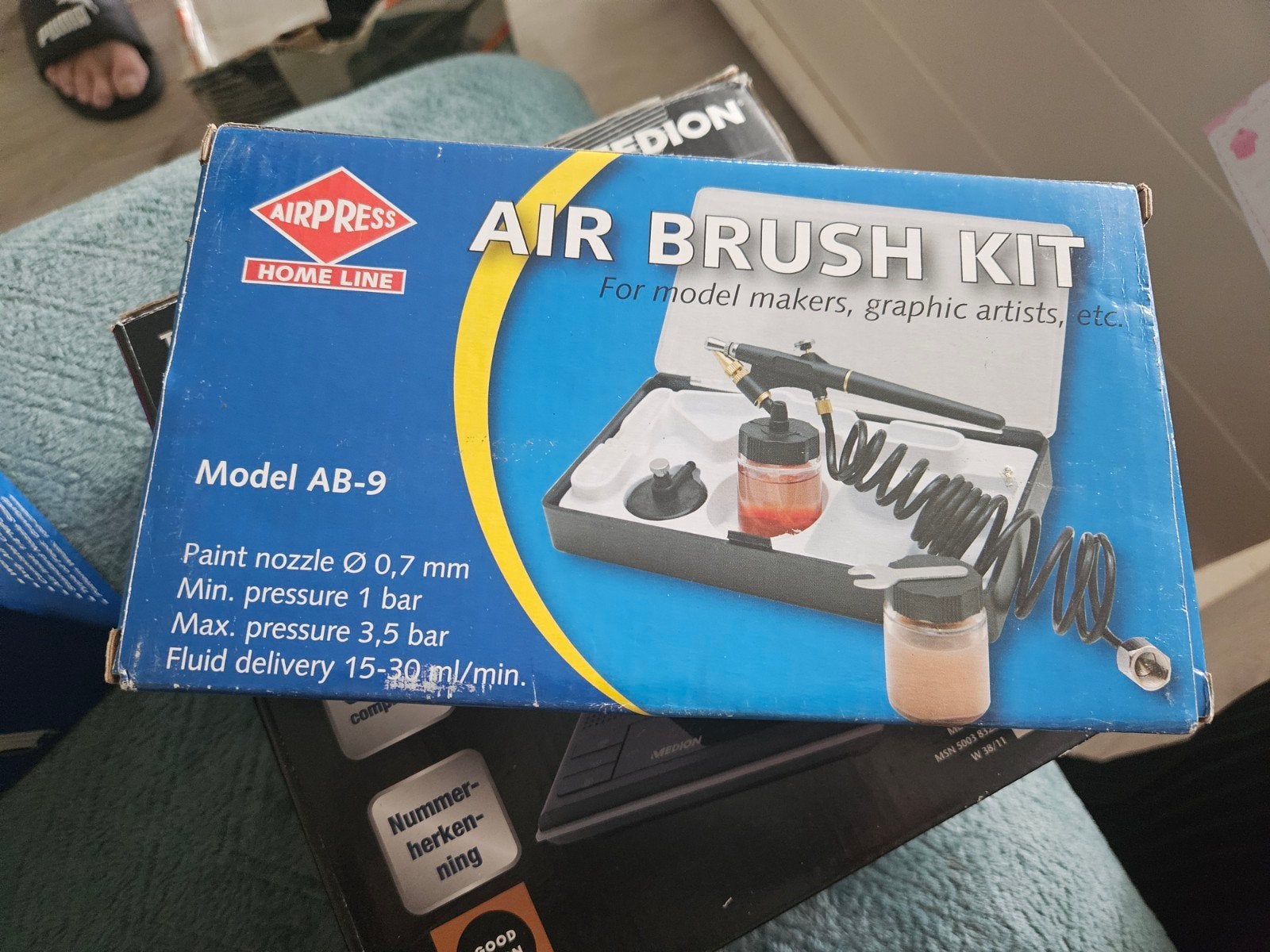 Airbrush Kit Model AB-9 voor modelbouw en kunst, Ophalen of Verzenden, Nieuw, Airbrush en Toebehoren
