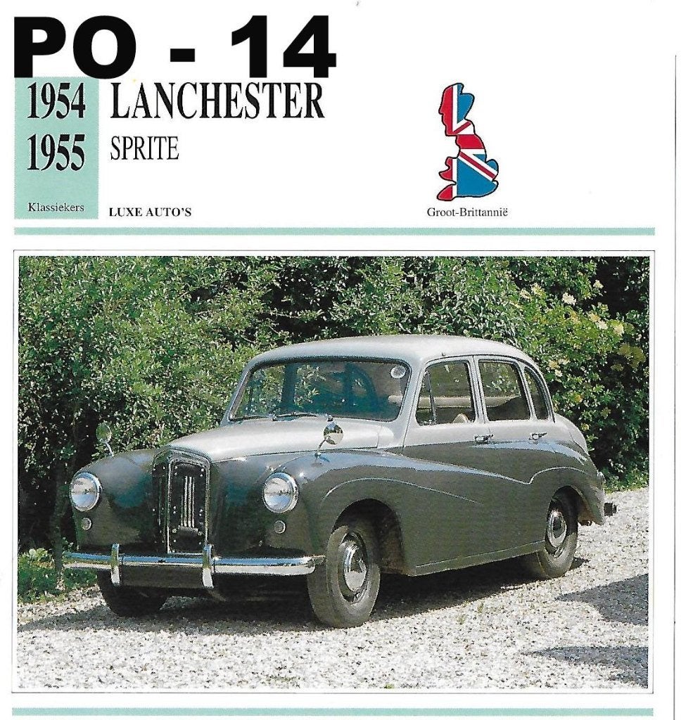 Po14 autokaart lanchester sprite ( 1954 - 1955 ), Ophalen of Verzenden, Zo goed als nieuw, Auto's