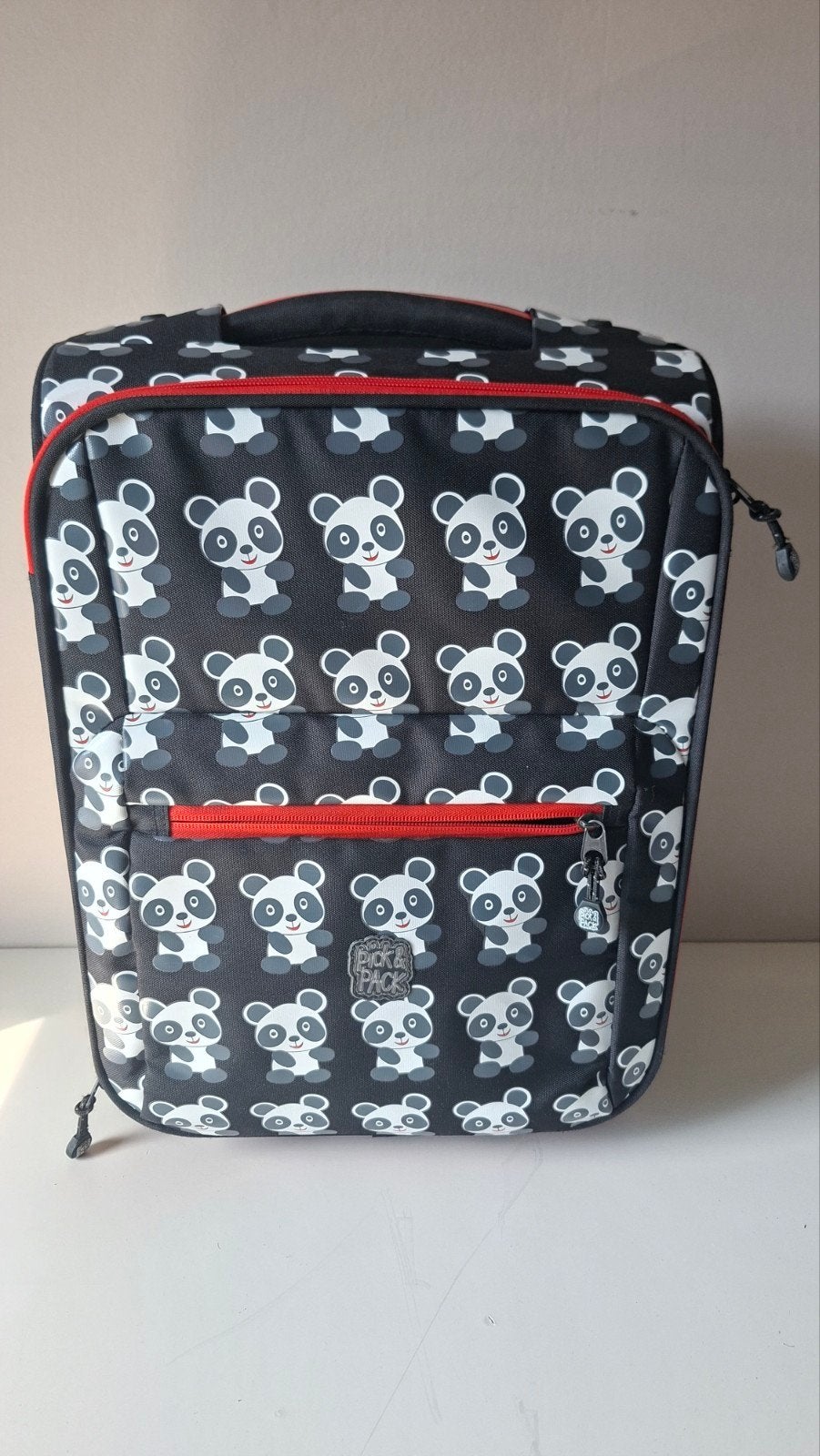 Kinderkoffer Pick & Pack Panda - Zwart/Rood, Sieraden, Tassen en Uiterlijk, Koffers, Ophalen, Overige materialen, Wieltjes, Gebruikt