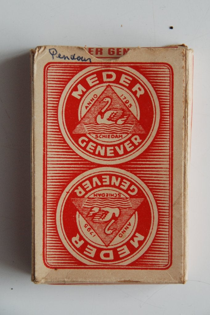 Oud Meder Genever Schiedam Speelkaarten doosje Jenever, Verzenden, Gebruikt, Speelkaart(en)