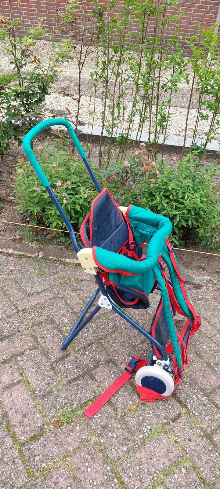 Vintage babydrager draagstoel met wieltjes rugtas rugdrager, Ophalen, Gebruikt, Rug
