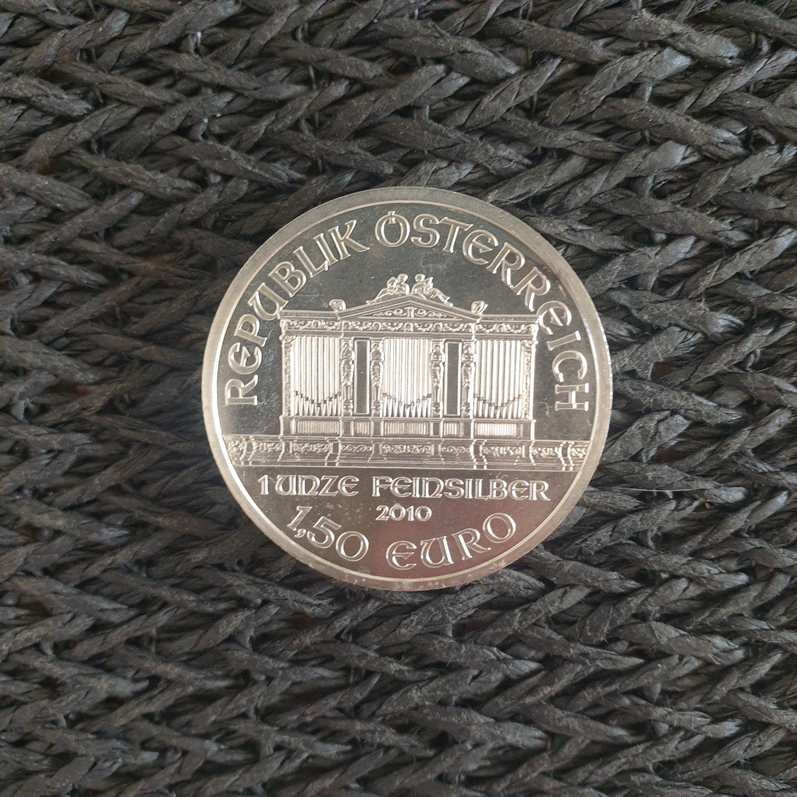 Oostenrijkse 1 oz Zilveren  Philharmoniker Munt 2010, Ophalen of Verzenden, Oostenrijk, Losse munt, Zilver